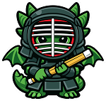 Chibi Dragon Kendo Fighter  Precision Cut Decal